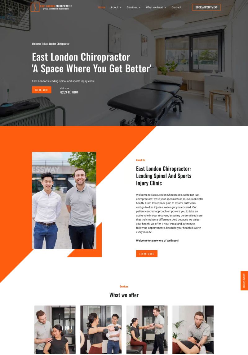 East London Chiropractic screenshot