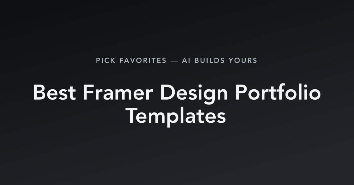 Best Framer Design Portfolio Templates with count
