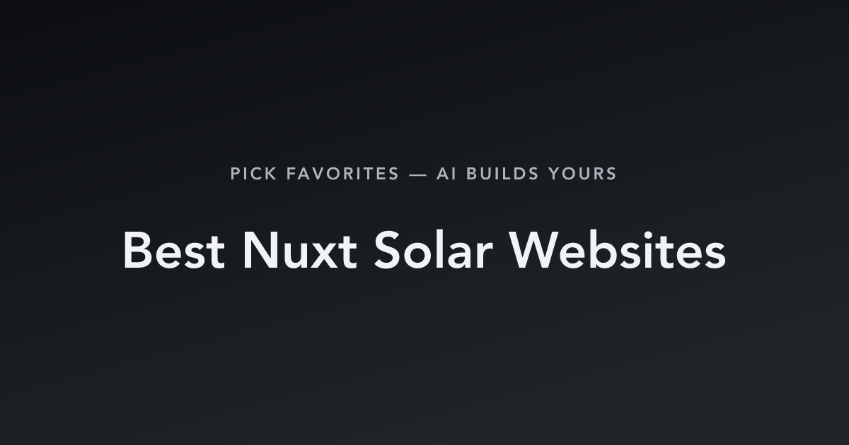 Best Nuxt Solar Websites with count