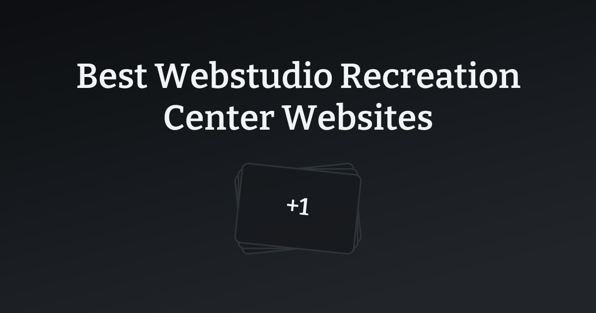 Best Webstudio Recreation Center Websites with count