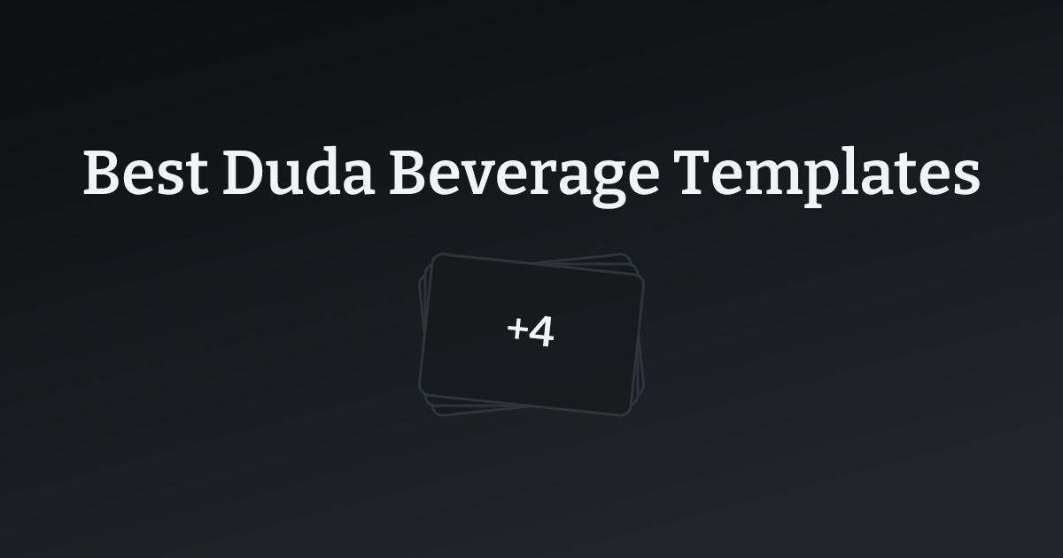 Best Duda Beverage Templates with count