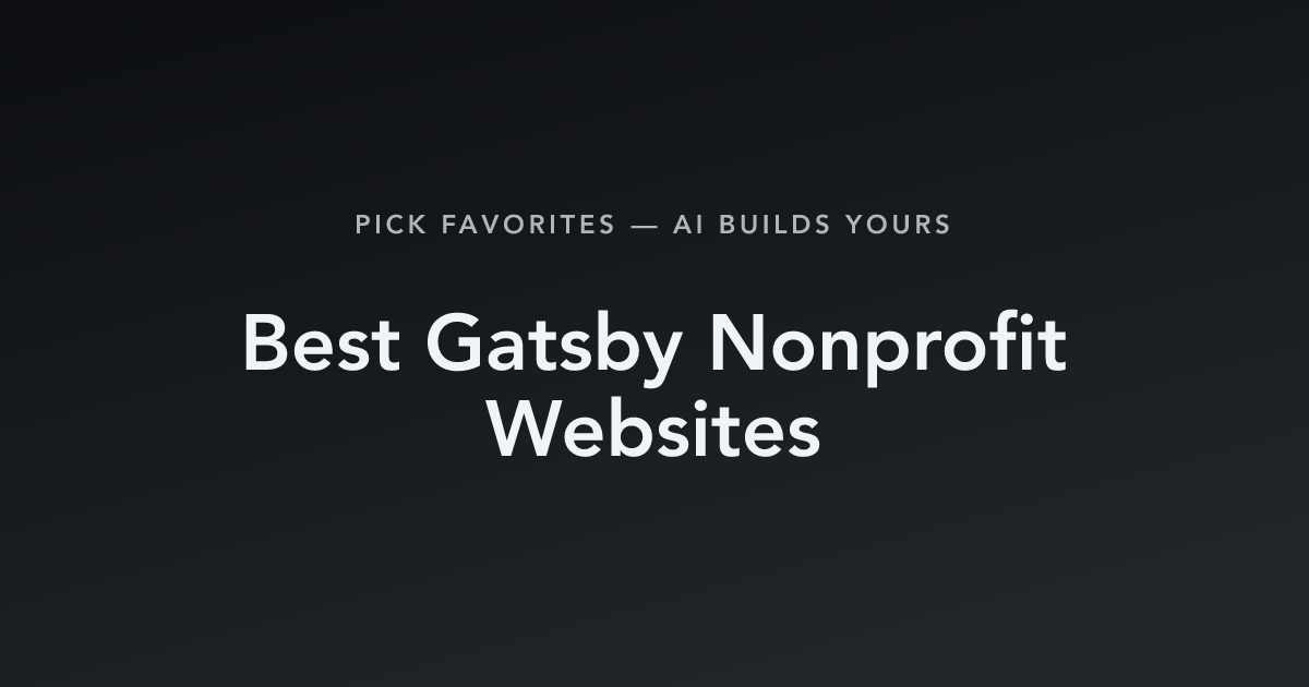 Best Gatsby Nonprofit Websites with count