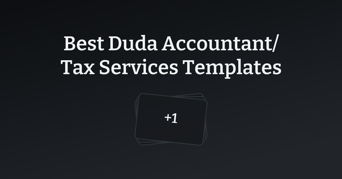 Best Duda Accountant/Tax Services Templates with count
