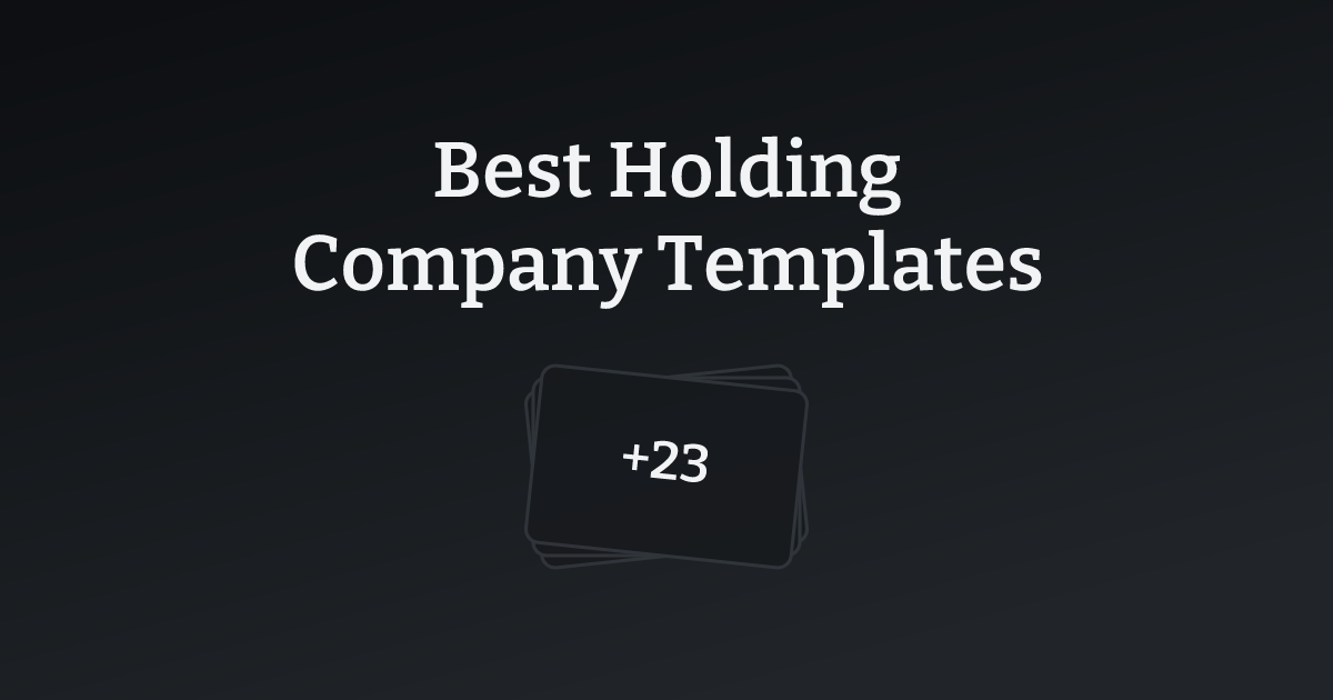 Best Holding Company Templates with count
