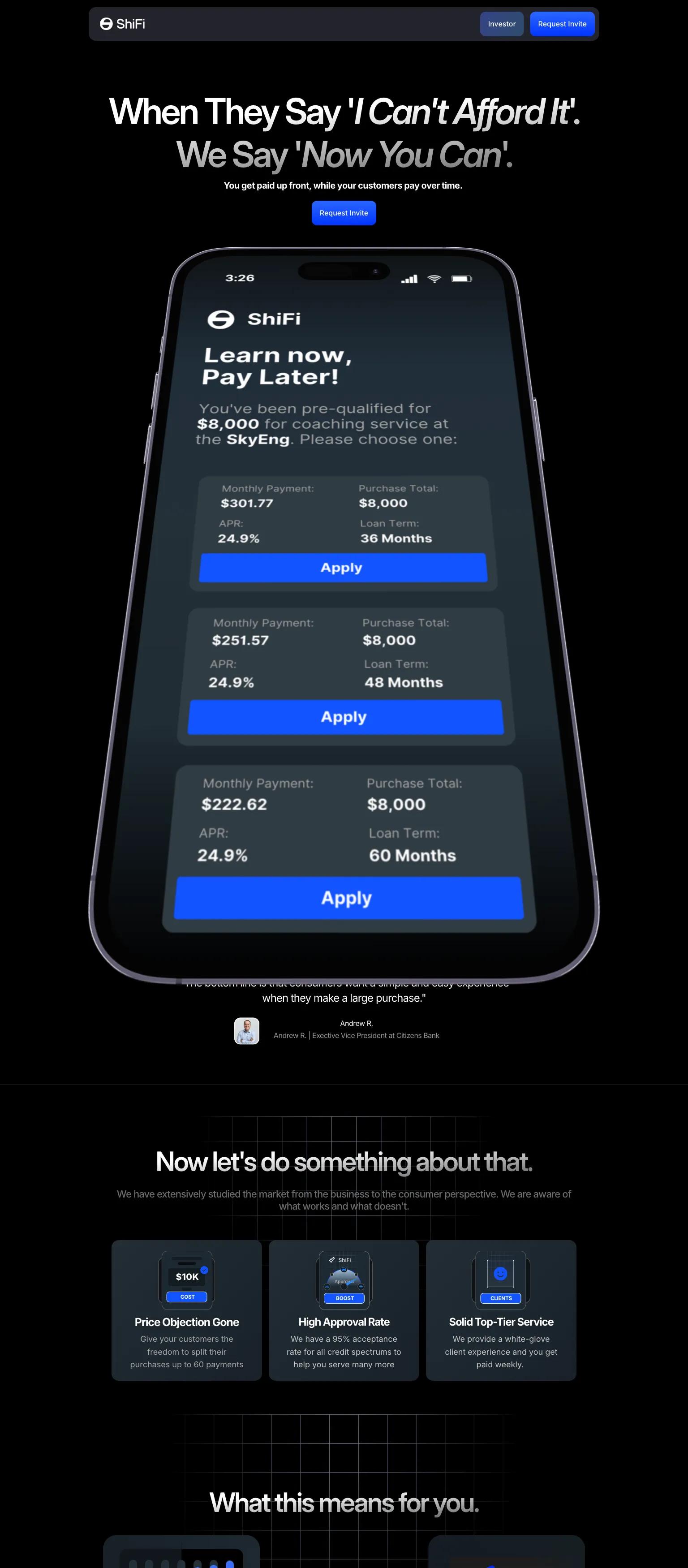 InvestorRequest screenshot