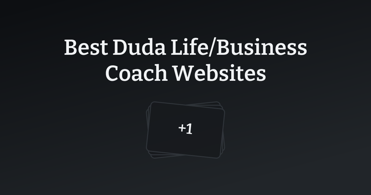 Best Duda Life/Business Coach Websites with count