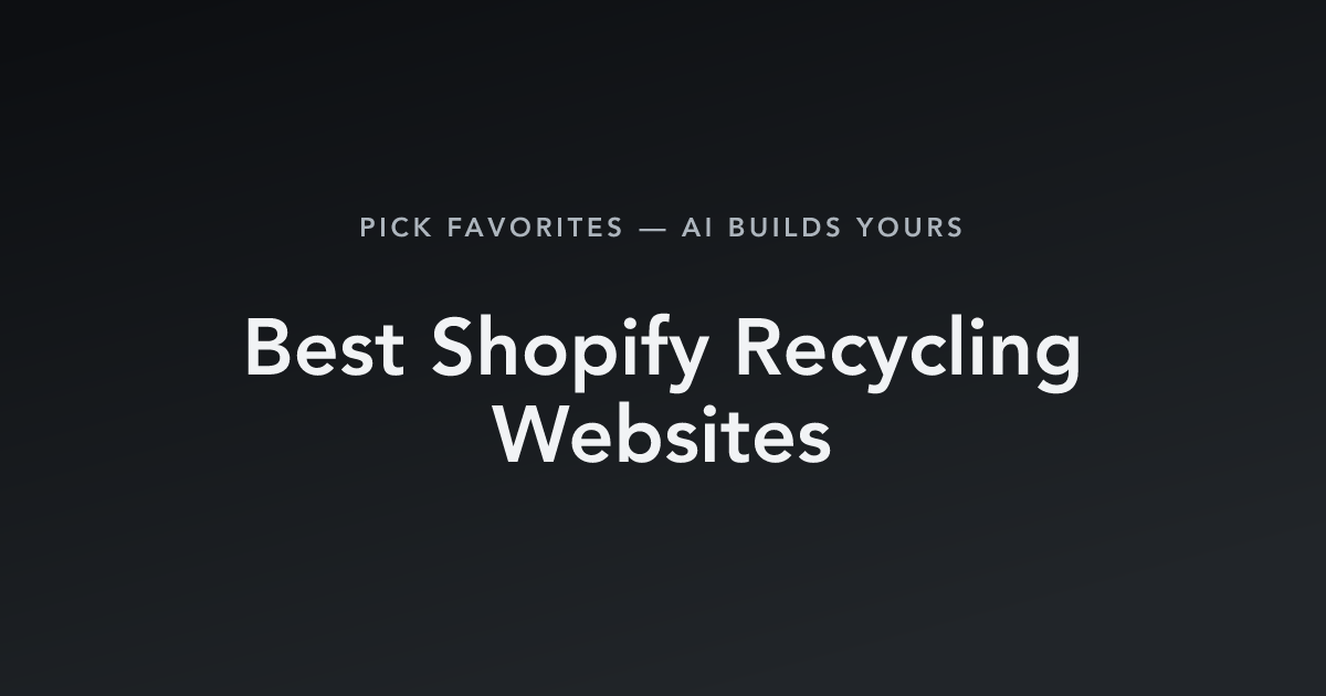Best Shopify Recycling Websites with count