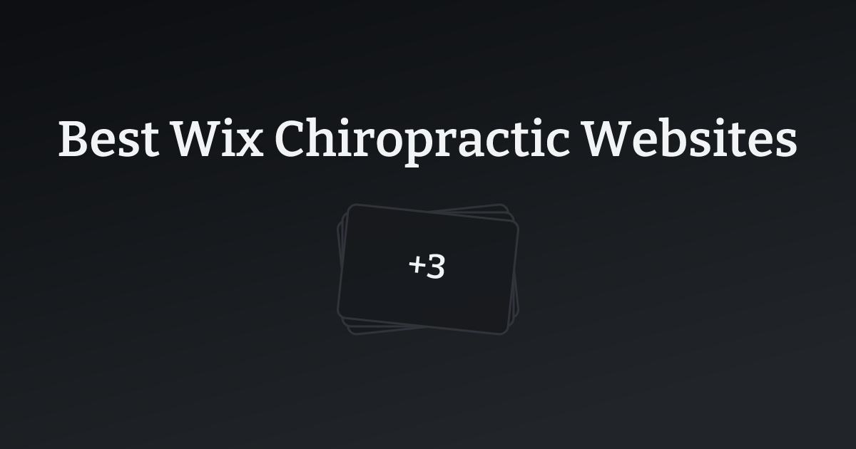 Best Wix Chiropractic Websites with count