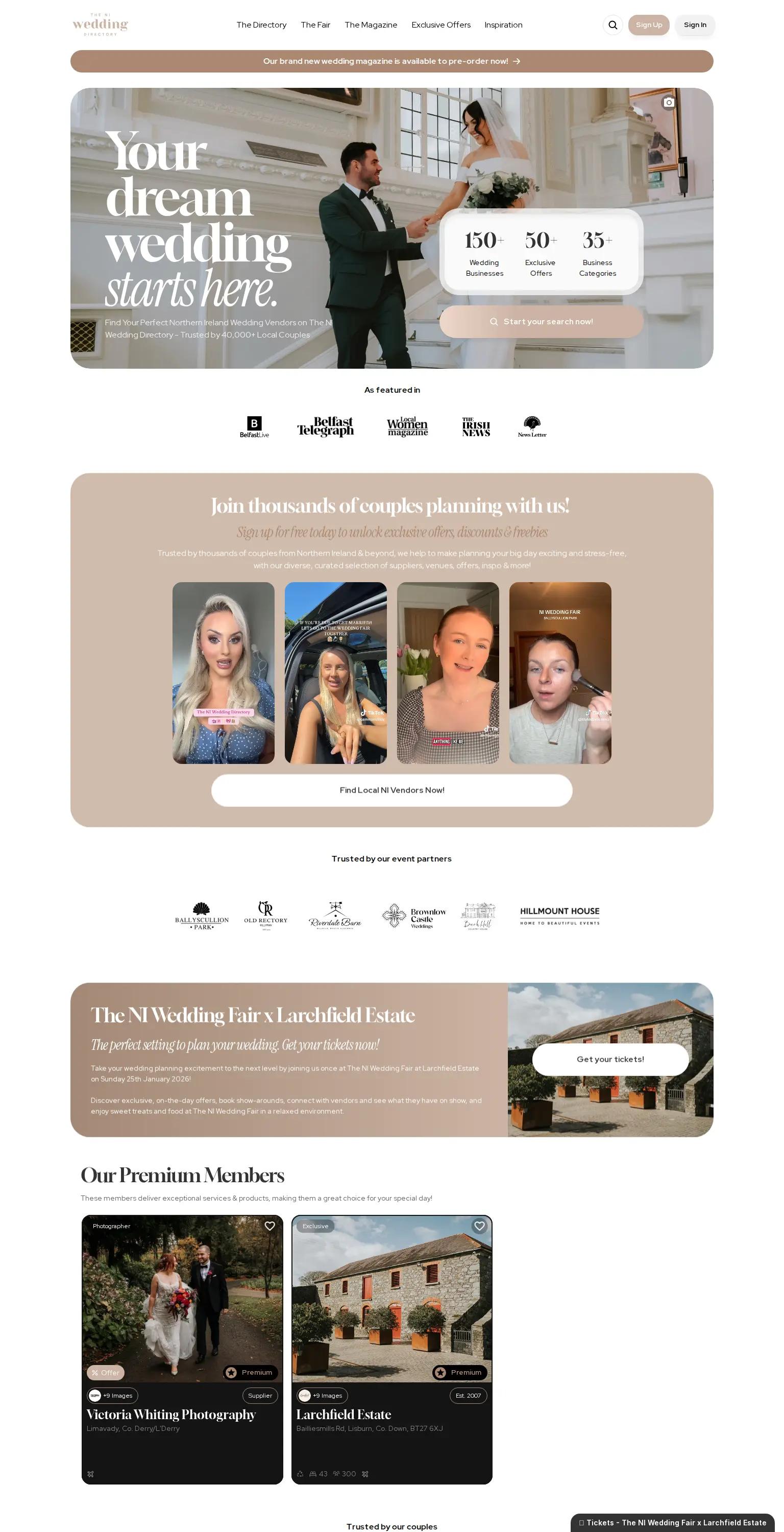 The NI Wedding Directory screenshot