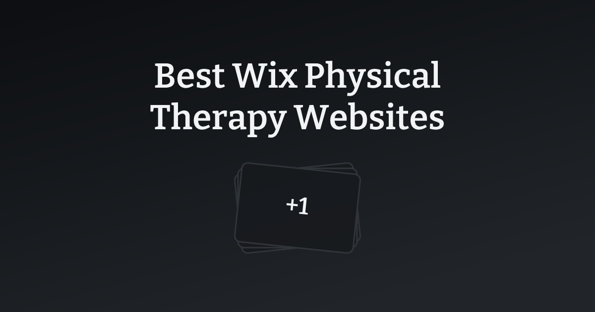 Best Wix Physical Therapy Websites with count