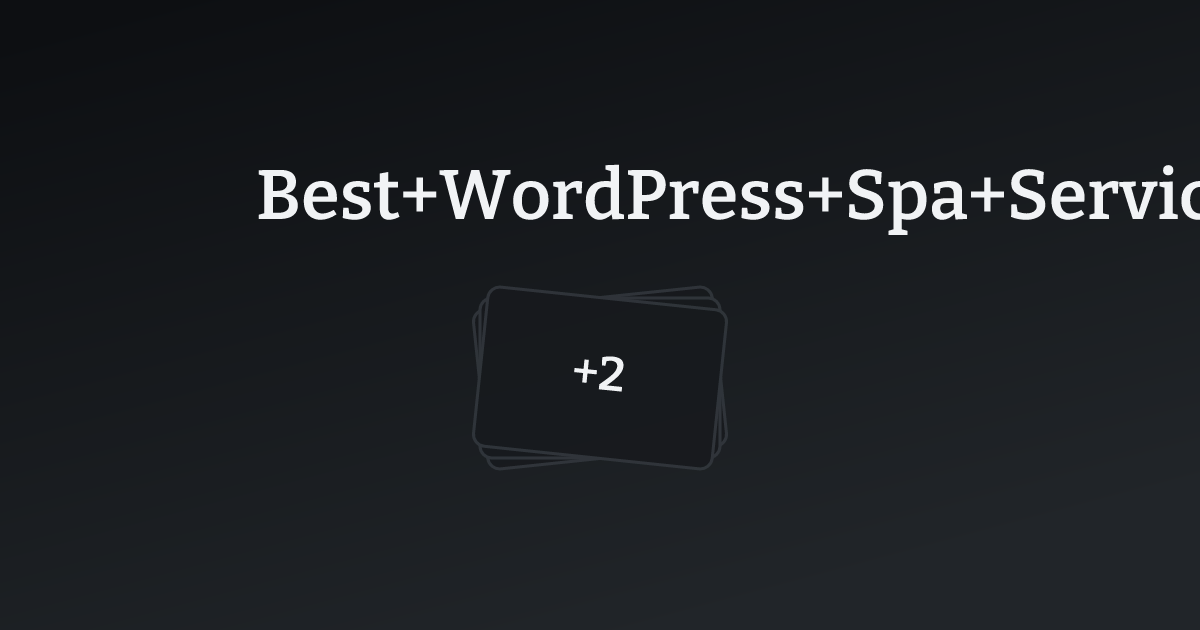 Best WordPress Spa Services Websites with count