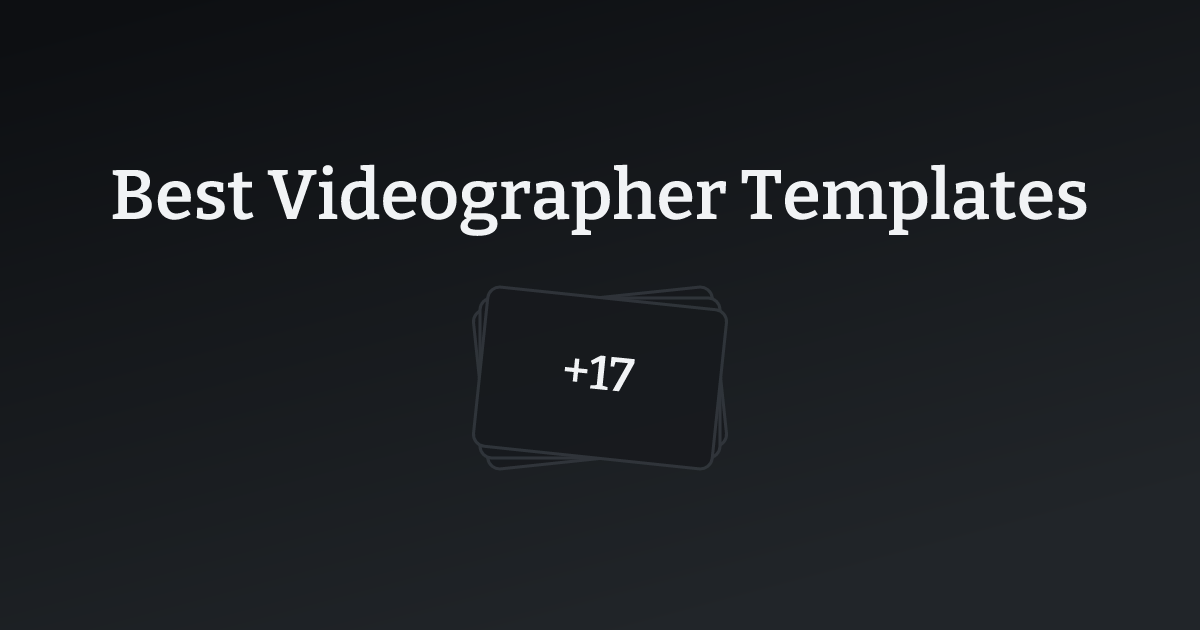 Best Videographer Templates with count
