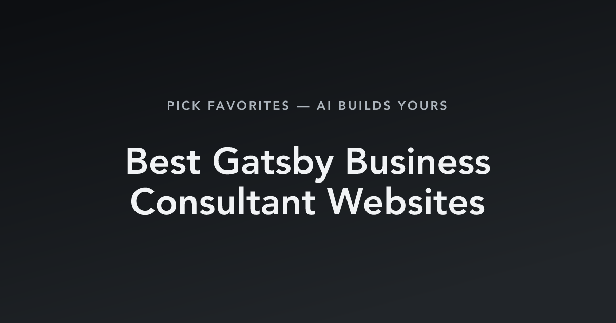 Best Gatsby Business Consultant Websites with count