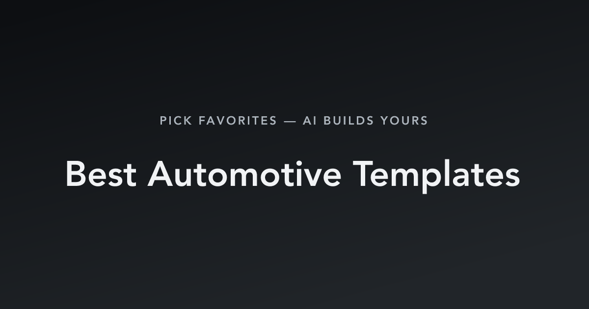 Best Automotive Templates with count