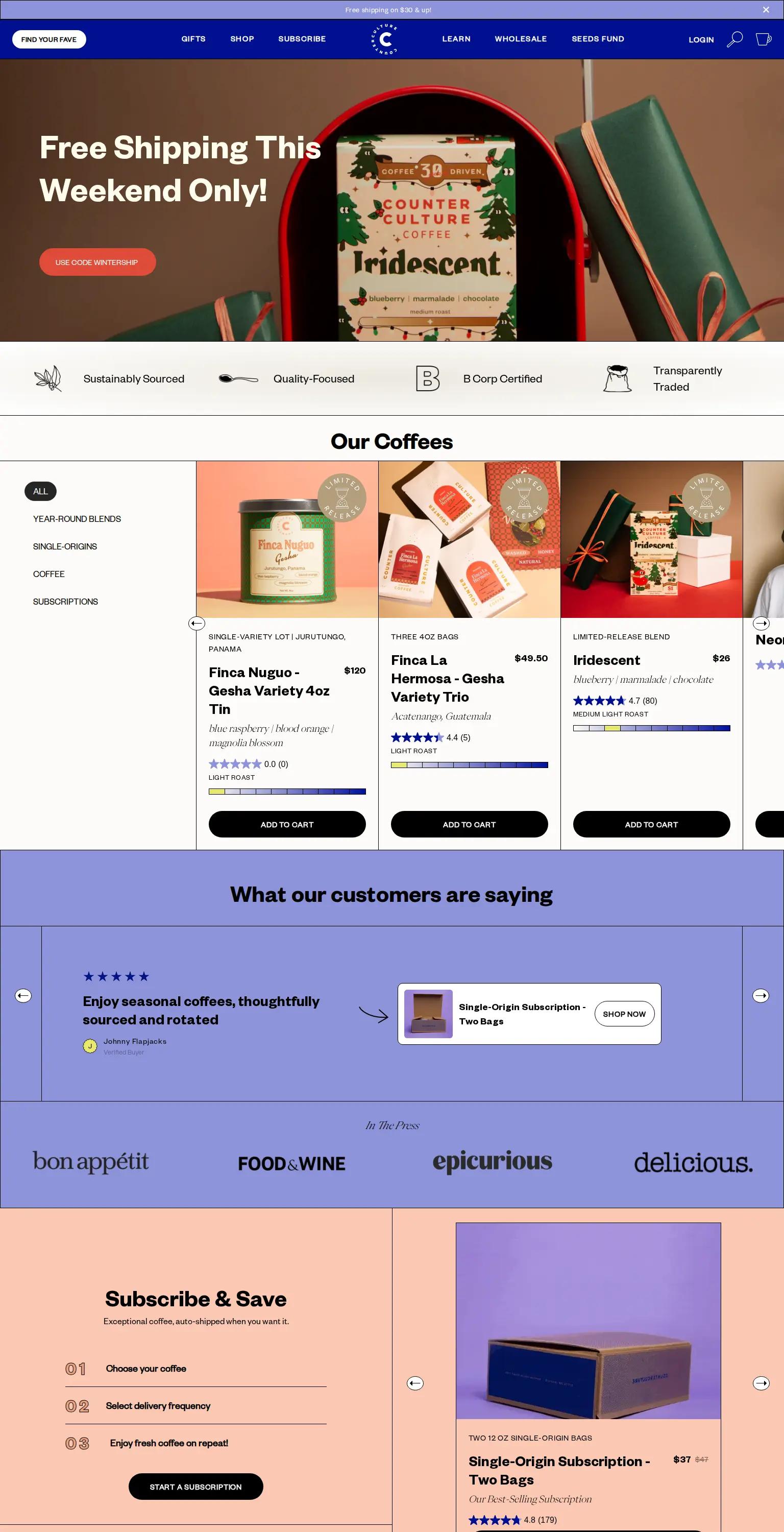 Counter Culture Coffee screenshot
