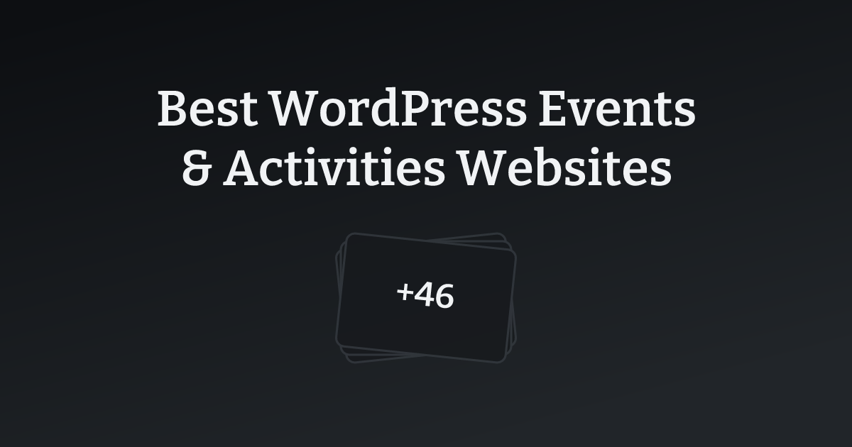 Best WordPress Events & Activities Websites with count