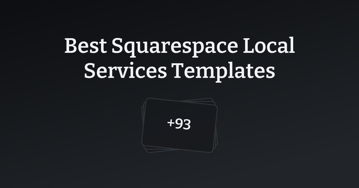 Best Squarespace Local Services Templates with count
