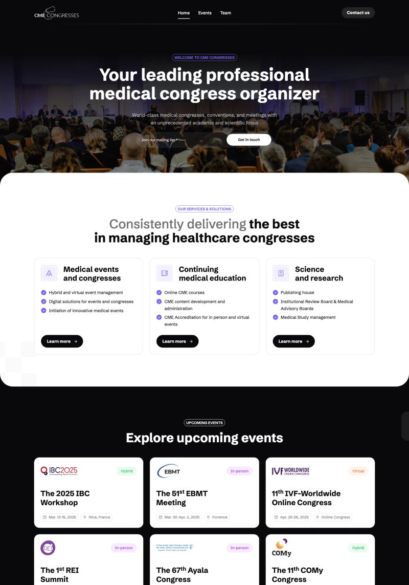 CME Congresses screenshot
