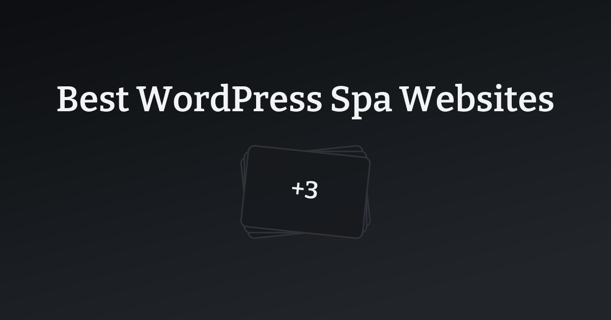 Best WordPress Spa Websites with count