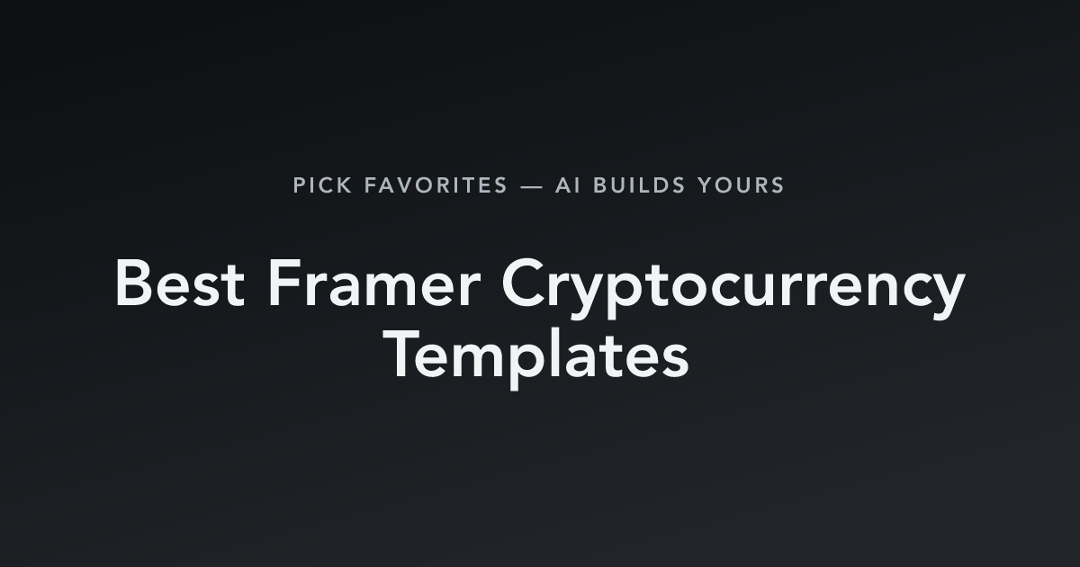 Best Framer Cryptocurrency Templates with count