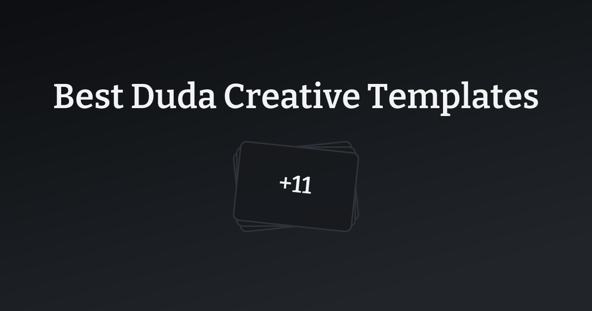 Best Duda Creative Templates with count