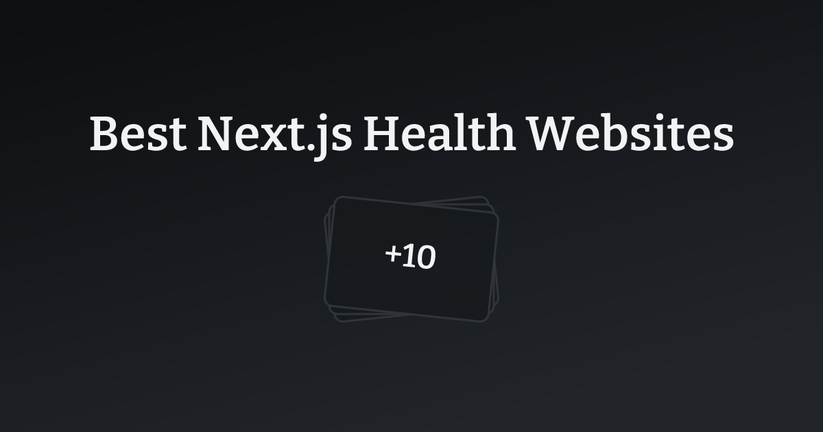 Best Next.js Health Websites with count