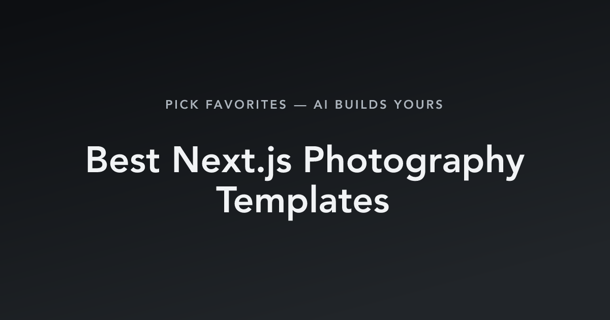 Best Next.js Photography Templates with count