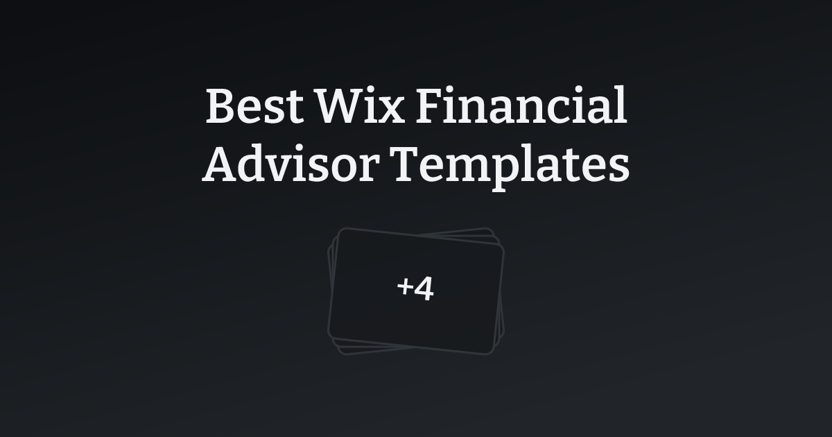 Best Wix Financial Advisor Templates with count