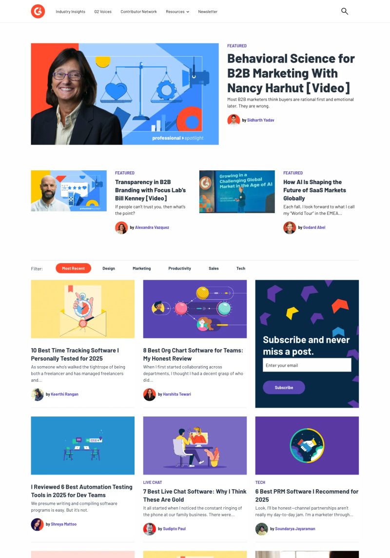 G2 Learning Hub screenshot