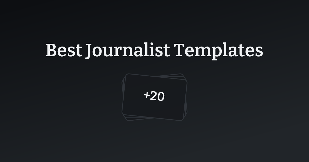 Best Journalist Templates with count