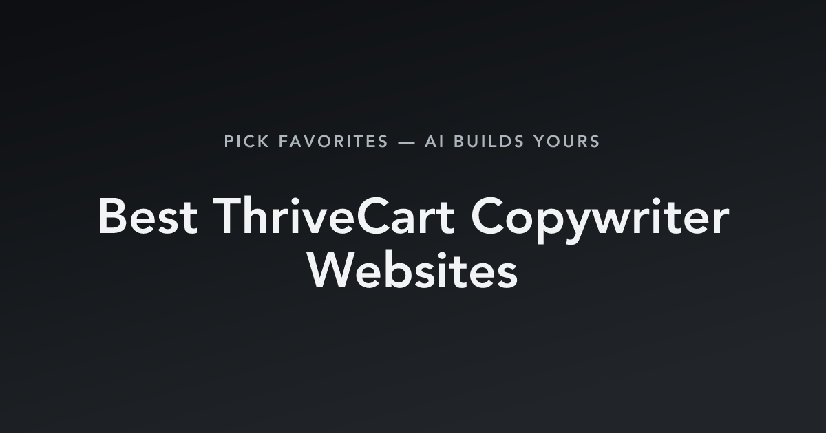 Best ThriveCart Copywriter Websites with count