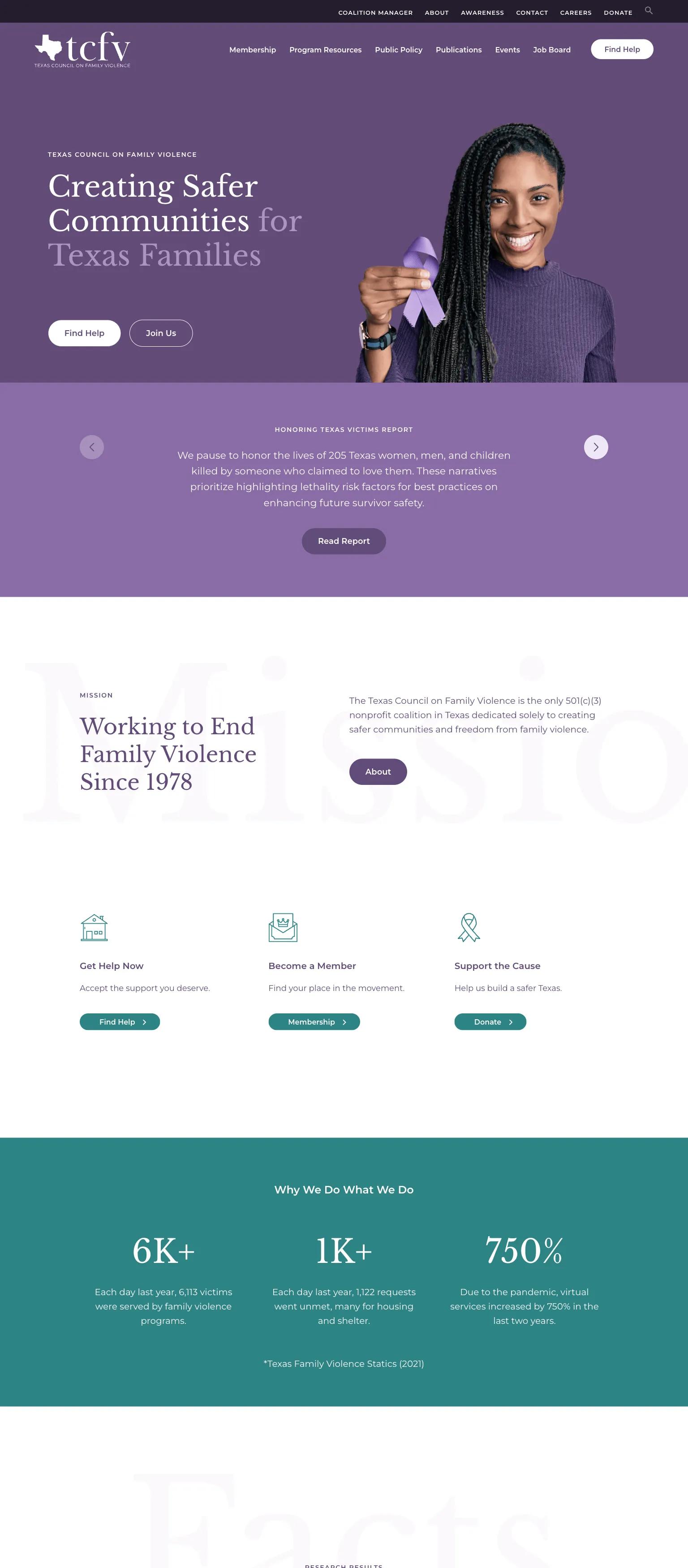 Texas Council on Family Violence screenshot