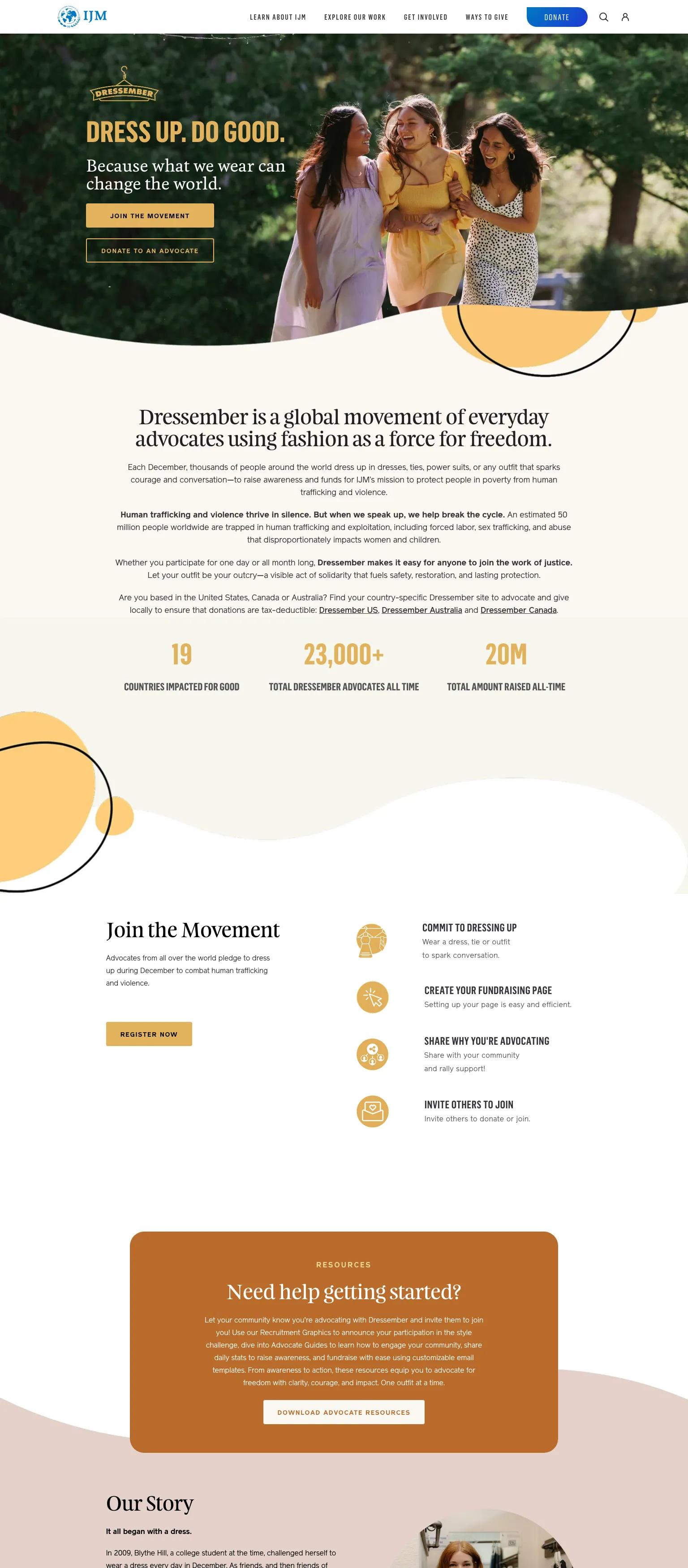 Dressember Foundation screenshot