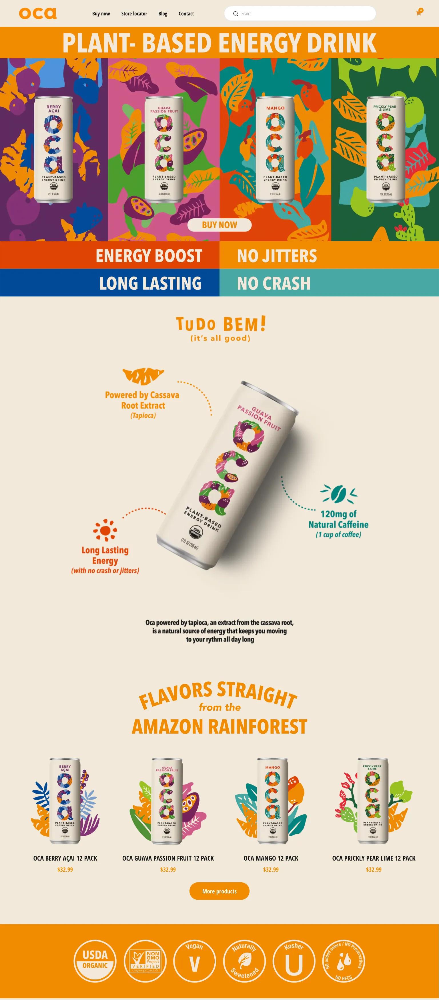 OCA Plant Based Energy Drink screenshot