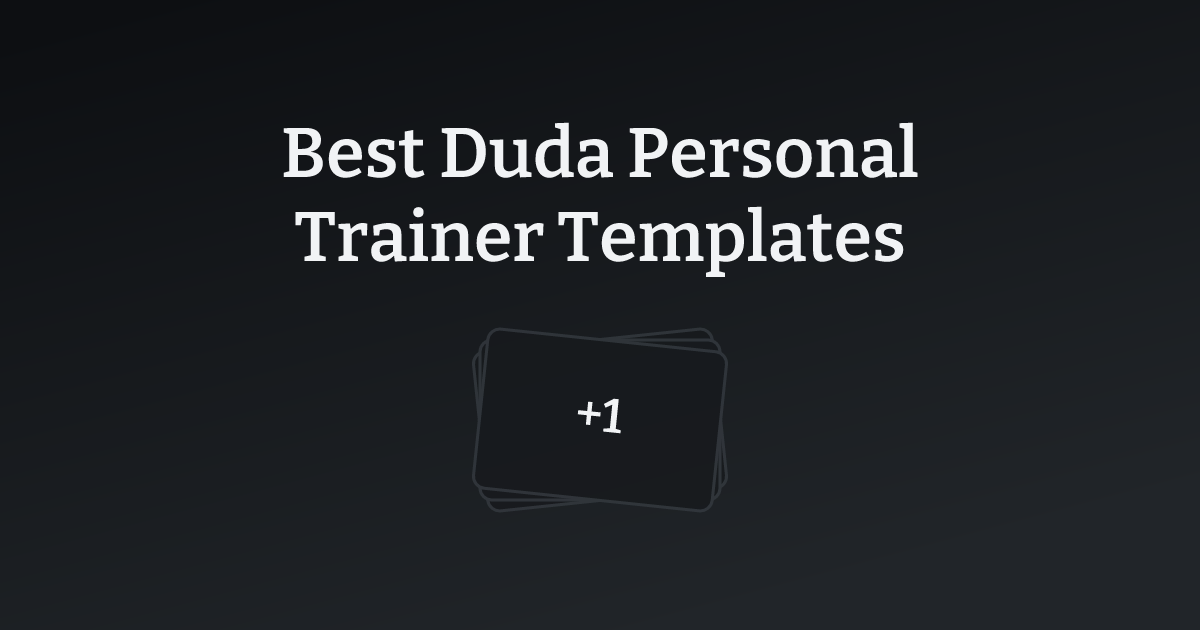 Best Duda Personal Trainer Templates with count