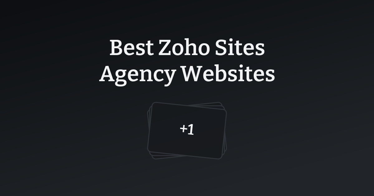 Best Zoho Sites Agency Websites with count