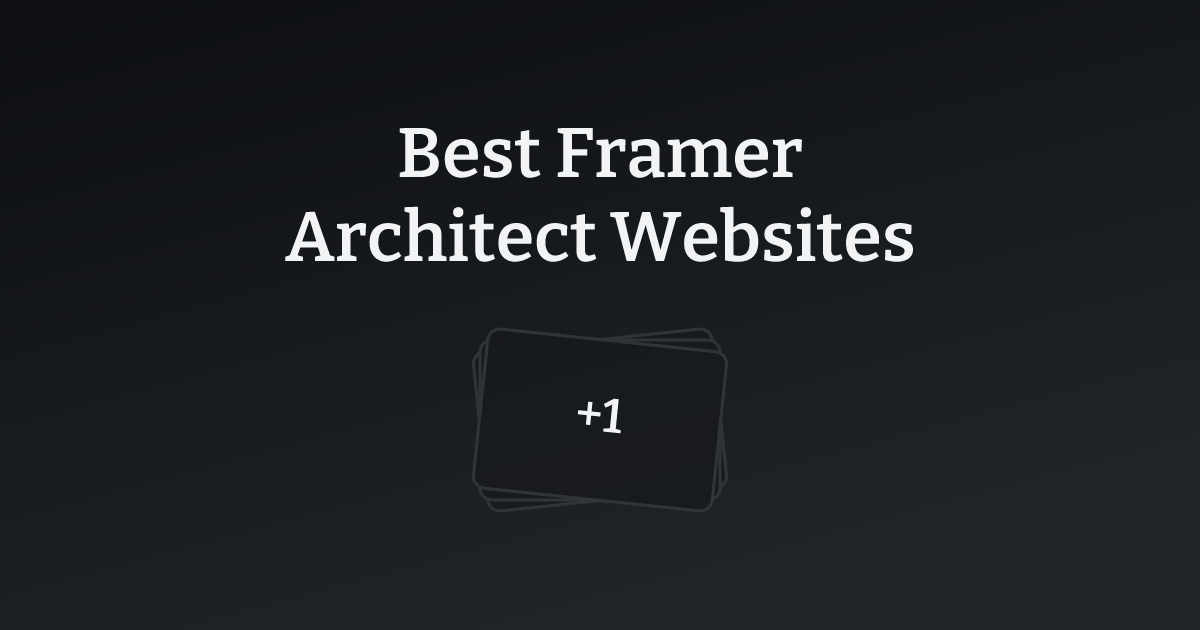 Best Framer Architect Websites with count