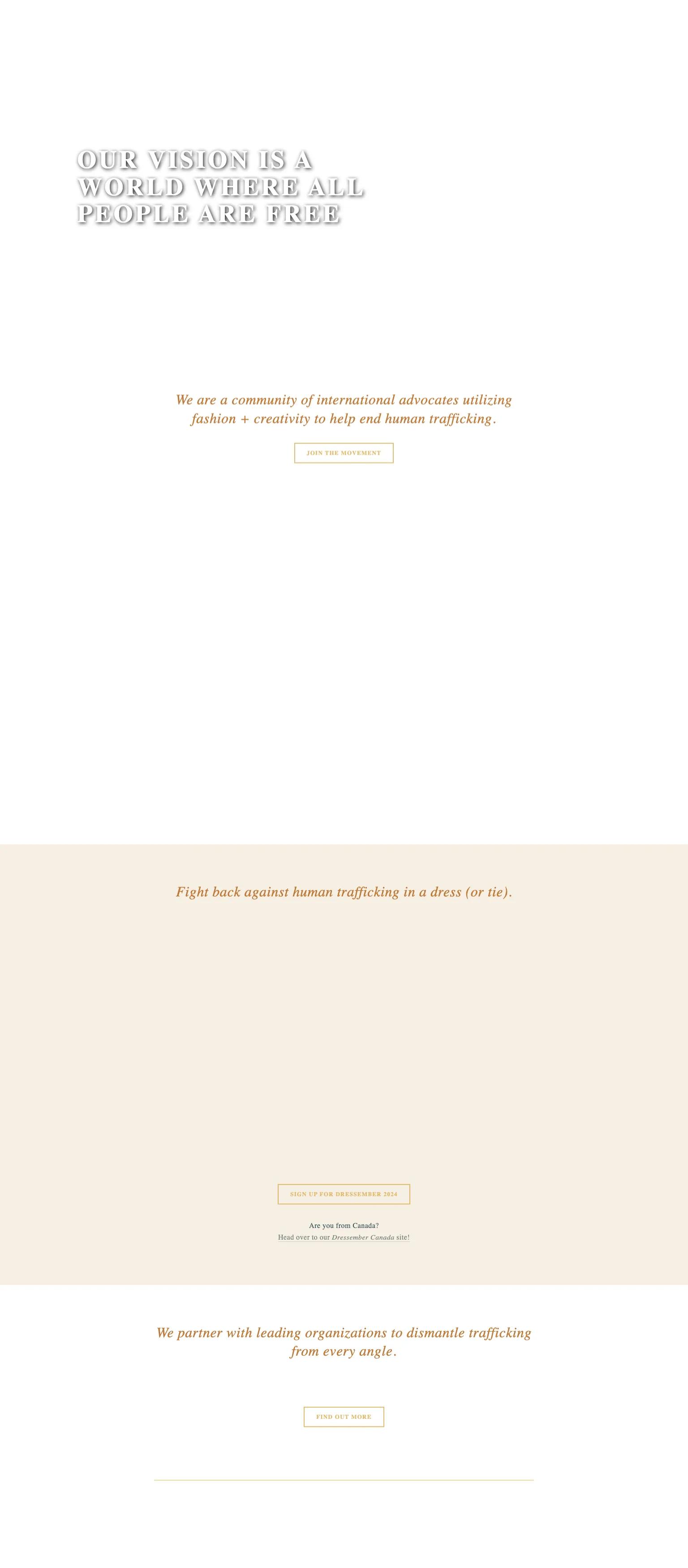 Dressember Foundation screenshot