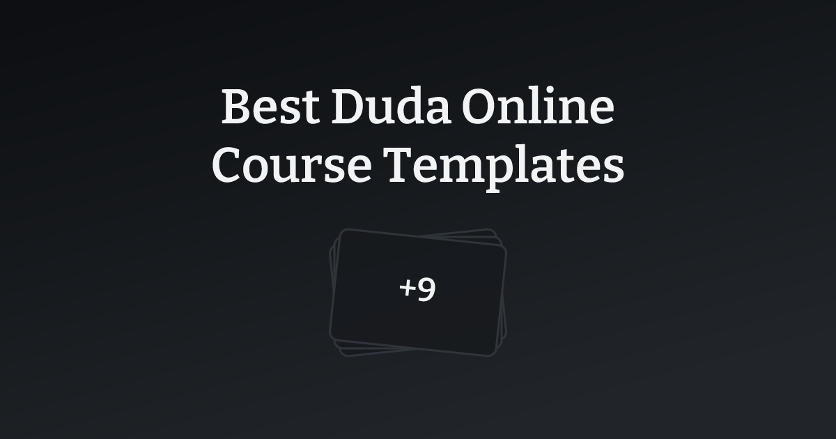 Best Duda Online Course Templates with count