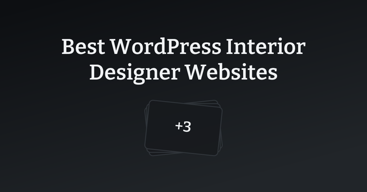 Best WordPress Interior Designer Websites with count