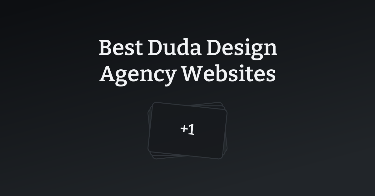 Best Duda Design Agency Websites with count