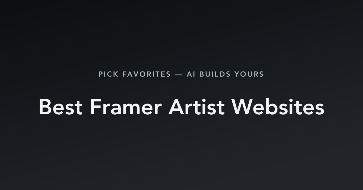 Best Framer Artist Websites with count