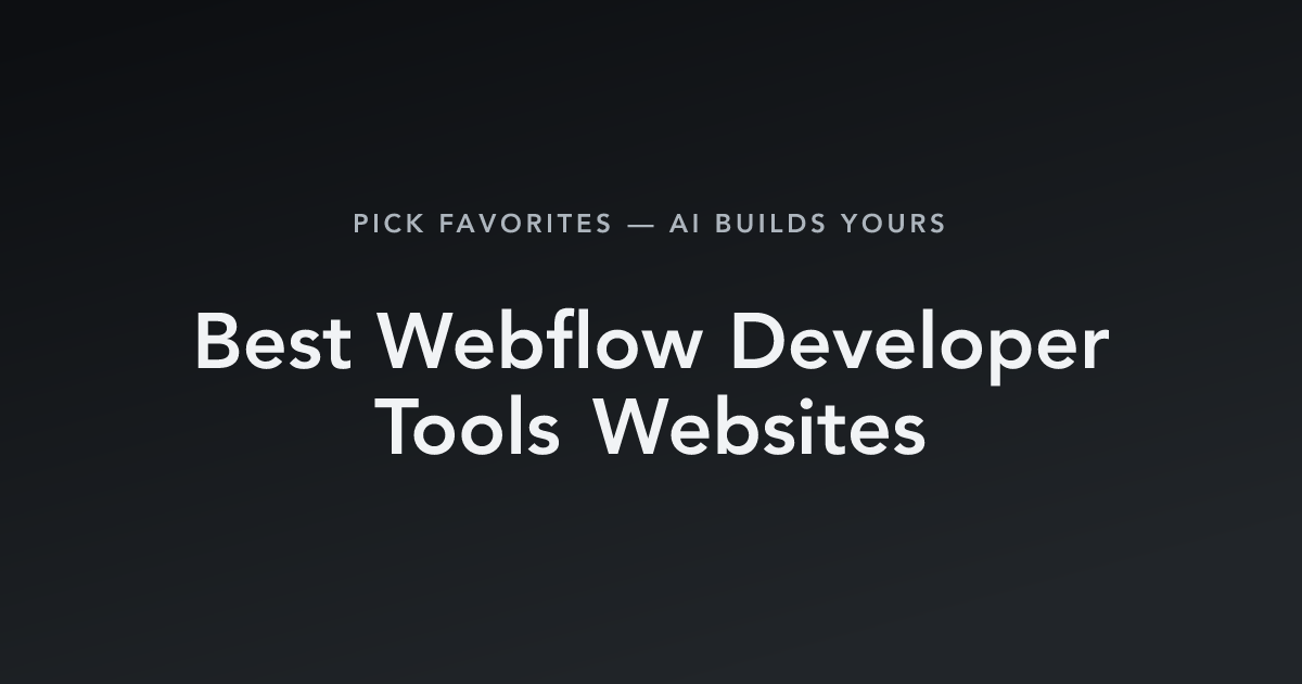 Best Webflow Developer Tools Websites with count