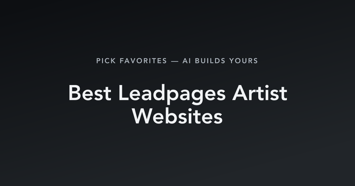 Best Leadpages Artist Websites with count