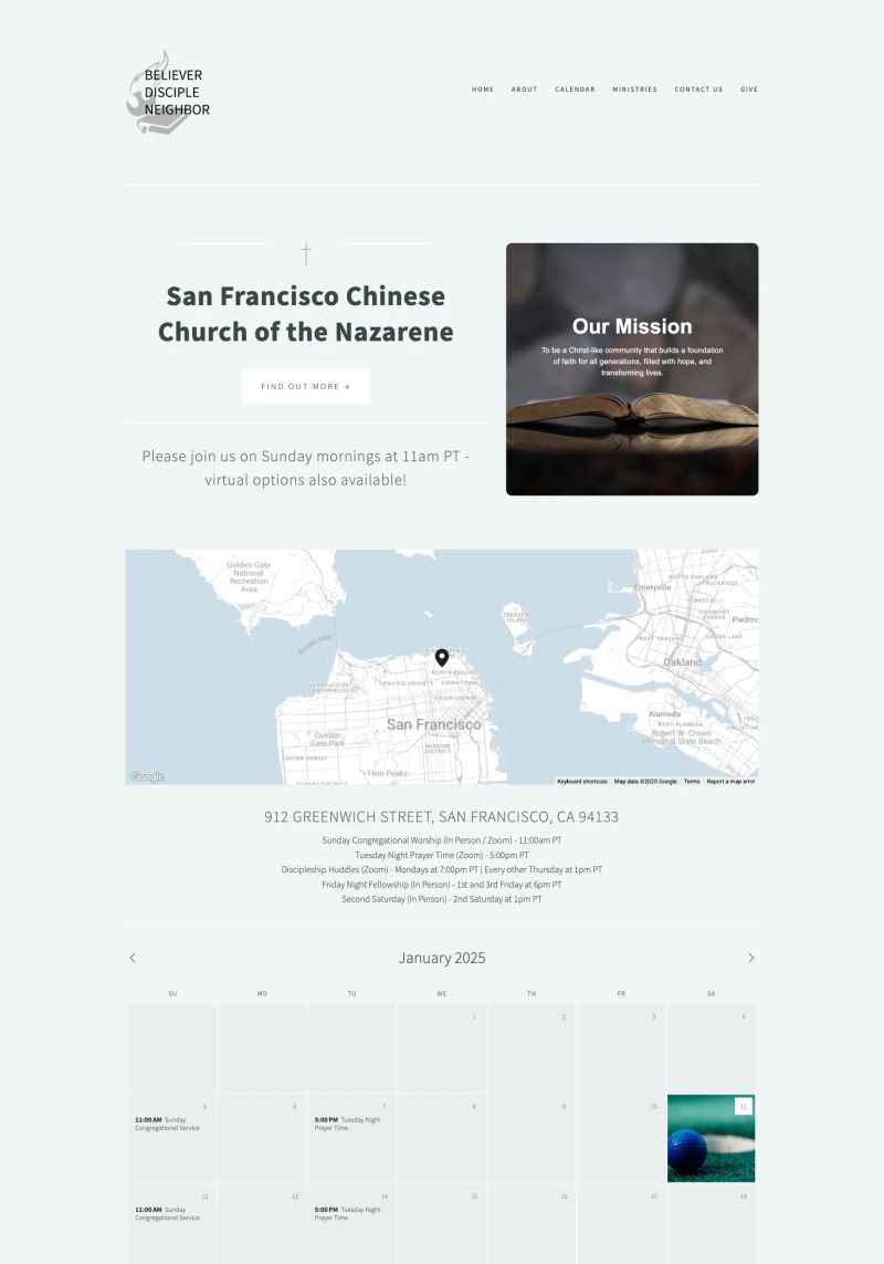 San Francisco Chinese Church of the Nazarene screenshot