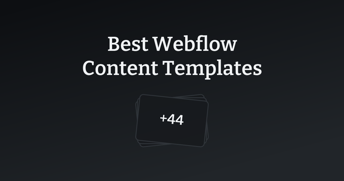 Best Webflow Content Templates with count
