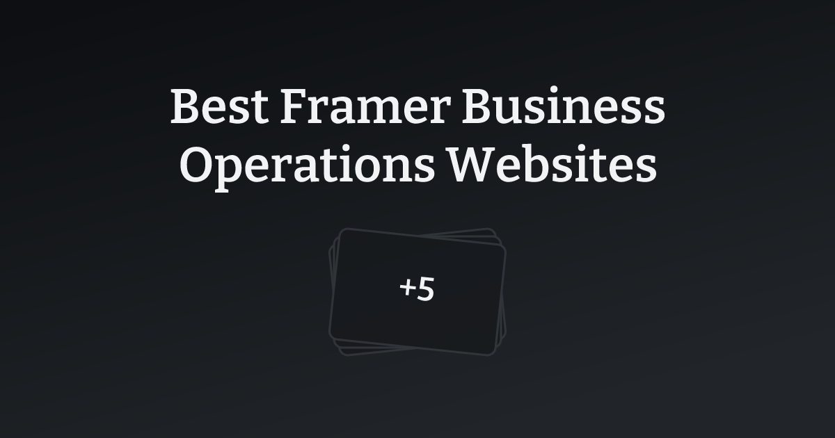 Best Framer Business Operations Websites with count