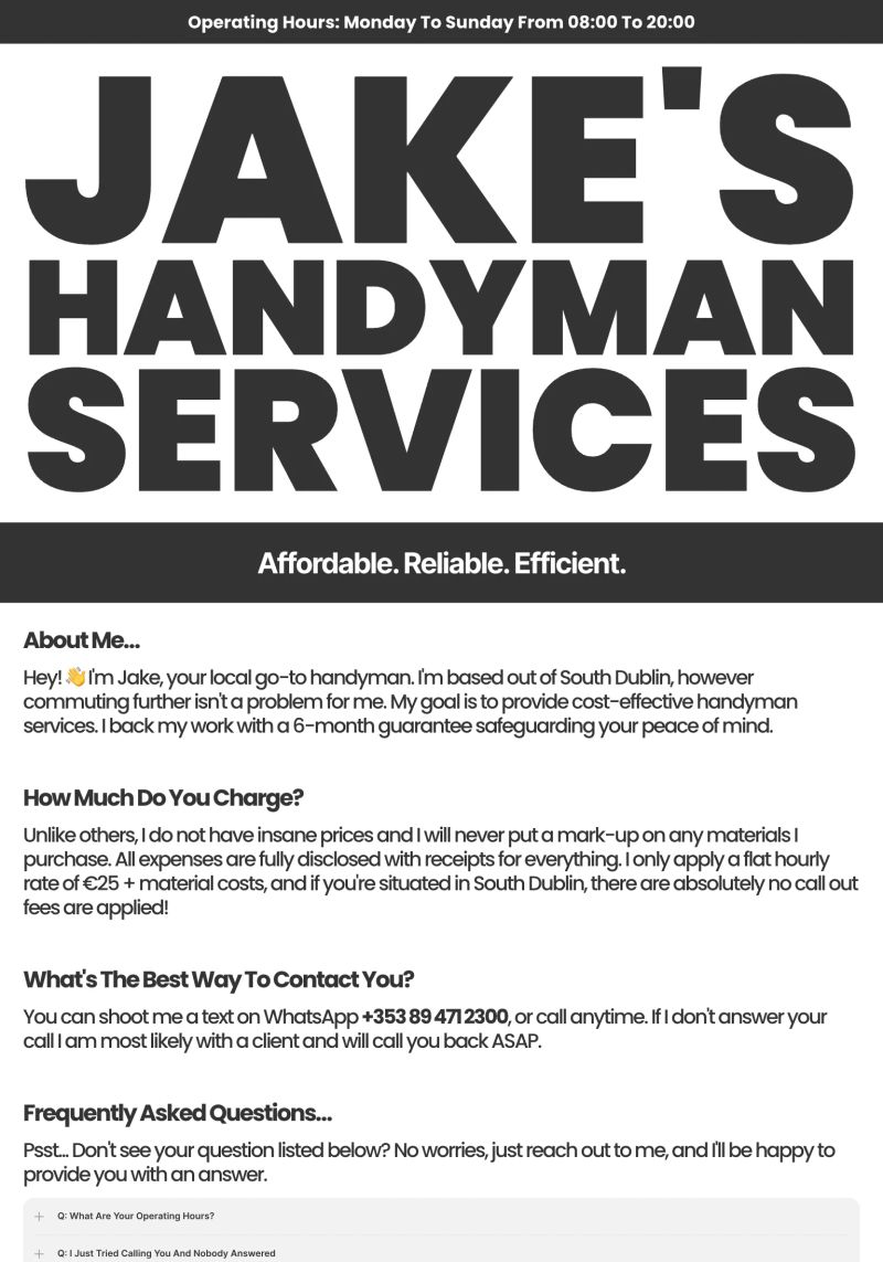 Jake's Handyman Services screenshot