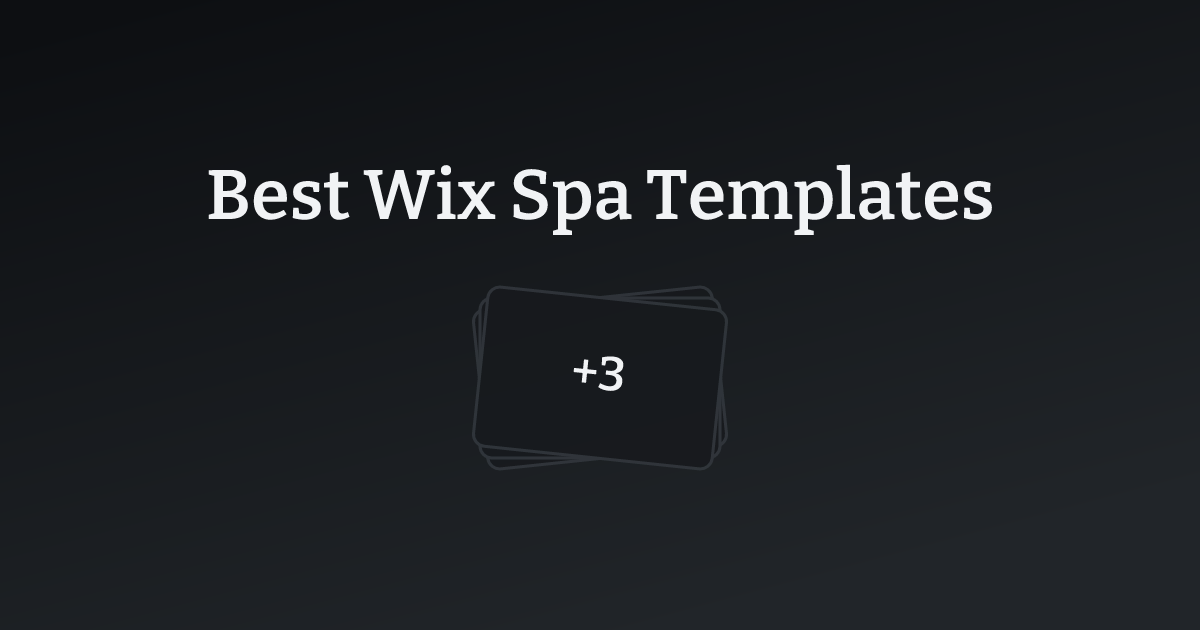Best Wix Spa Templates with count
