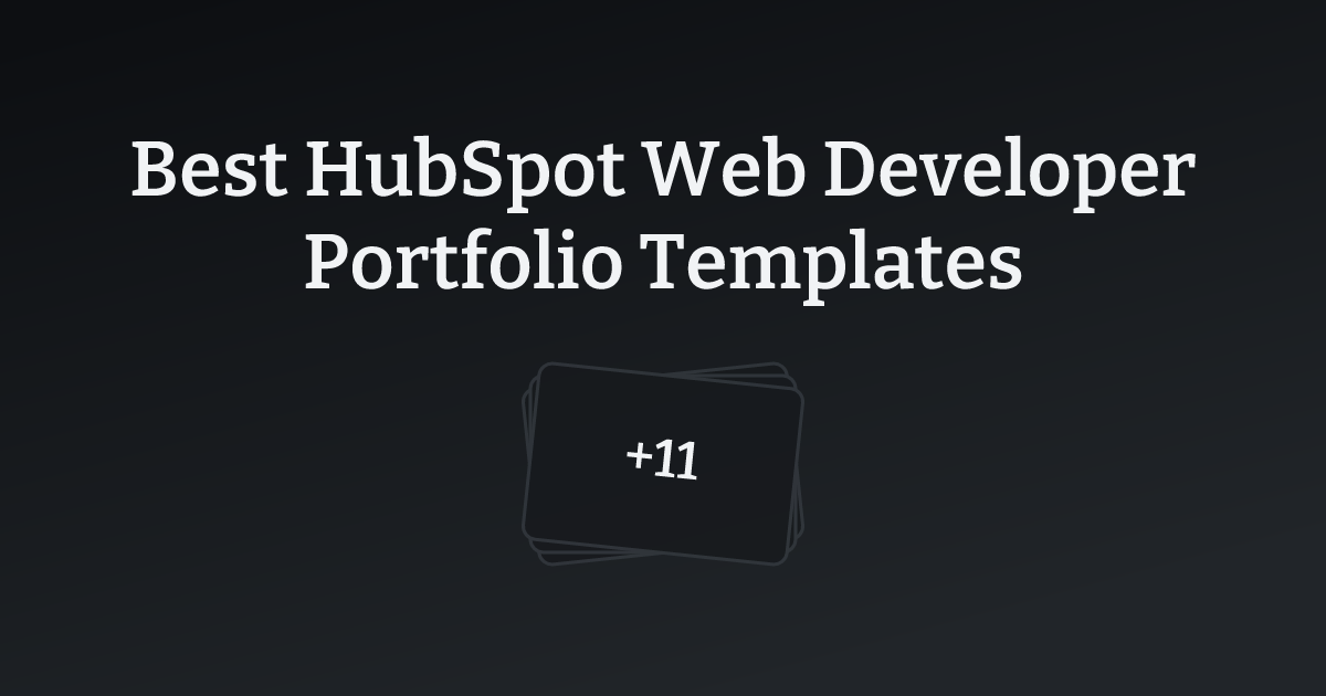 Best HubSpot Web Developer Portfolio Templates with count